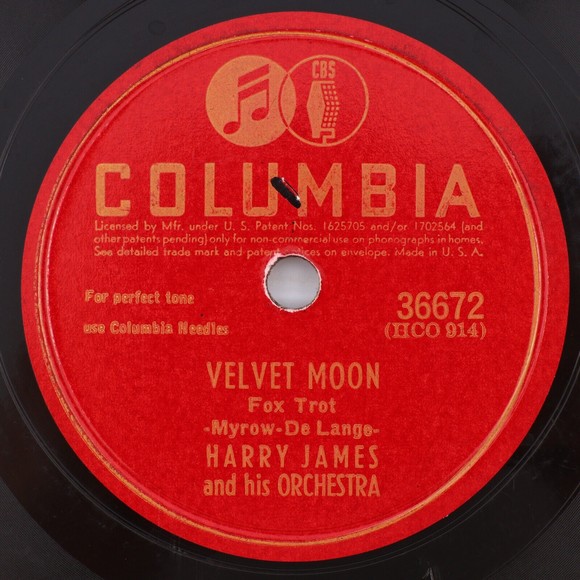 Harry James - Prince Charming / Velvet Moon - 1943 10" 78 rpm Record 36672 - Picture 3 of 13